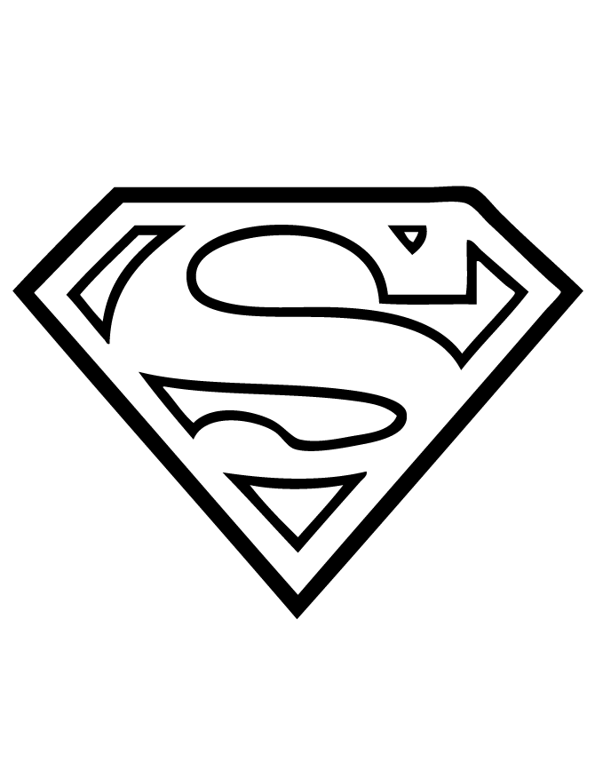 Superman logo coloring pages to download and print for free