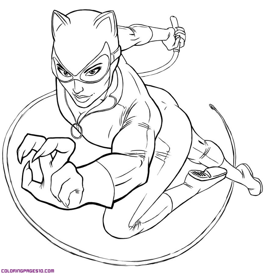 Catwoman coloring pages to download and print for free