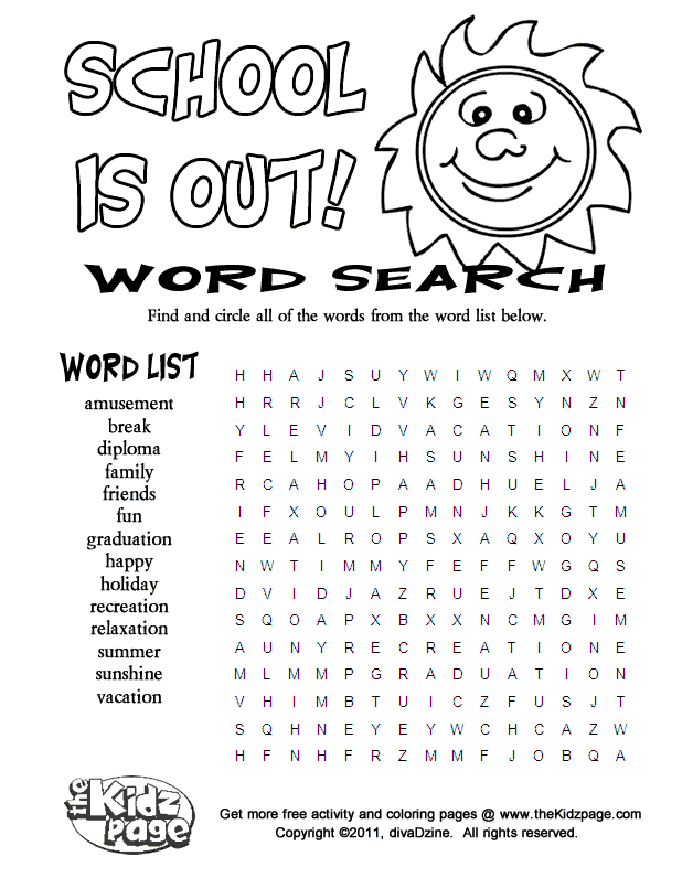 Free Printable Word Search Pages