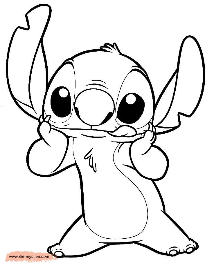 Stitch the Alien Surfer coloring page