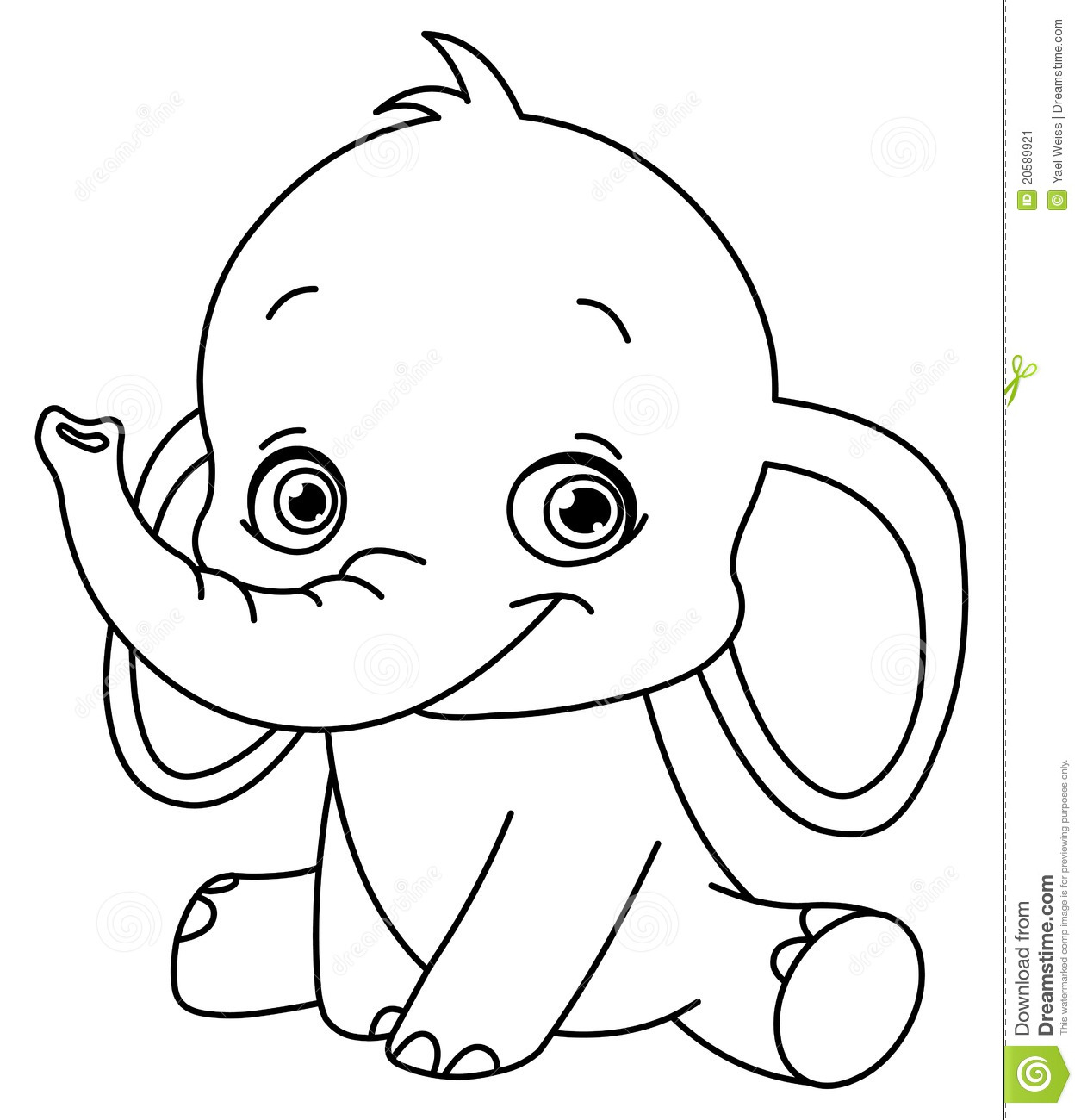 Baby elephant coloring pages to download and print for free