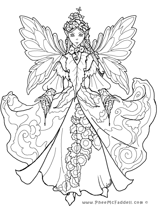 Fairy coloring pages for adults to download and print for free