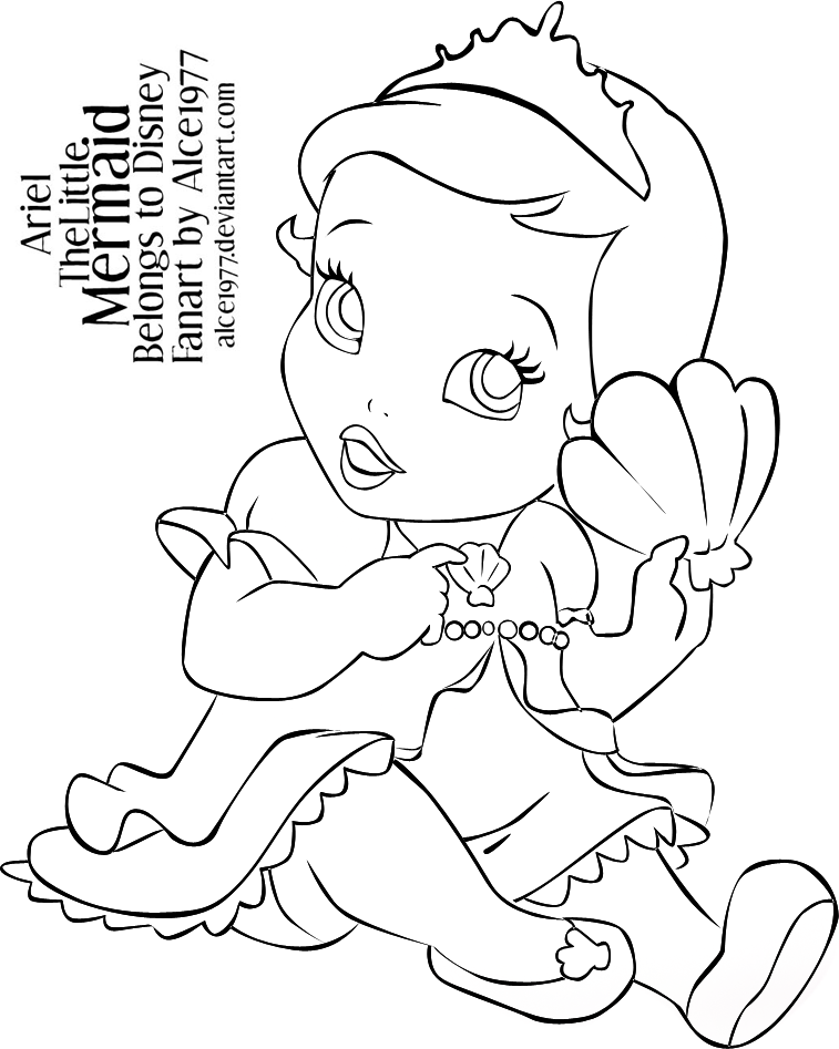 Baby princess coloring pages to download and print for free