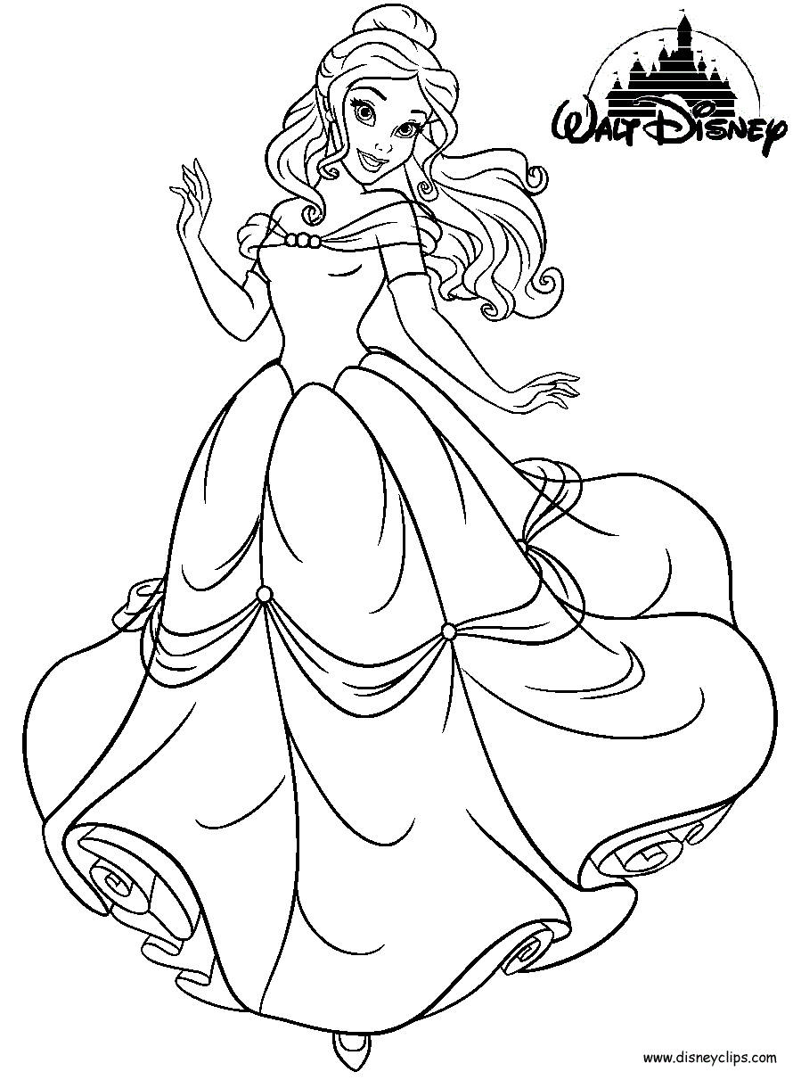 Princess belle coloring pages to download and print for free