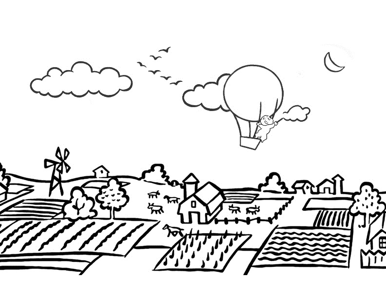 Village scene coloring pages download and print for free