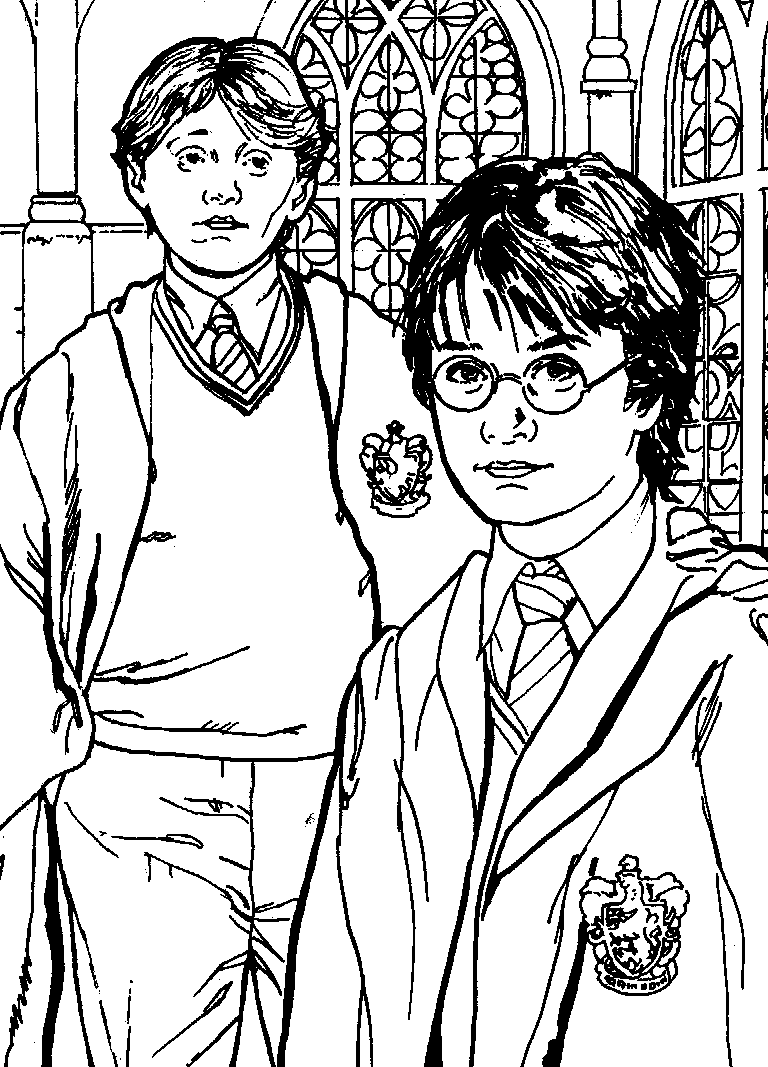 potter harry coloring printable sheets ron