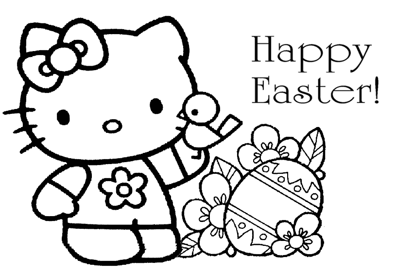 Hello kitty easter coloring pages to download and print for free