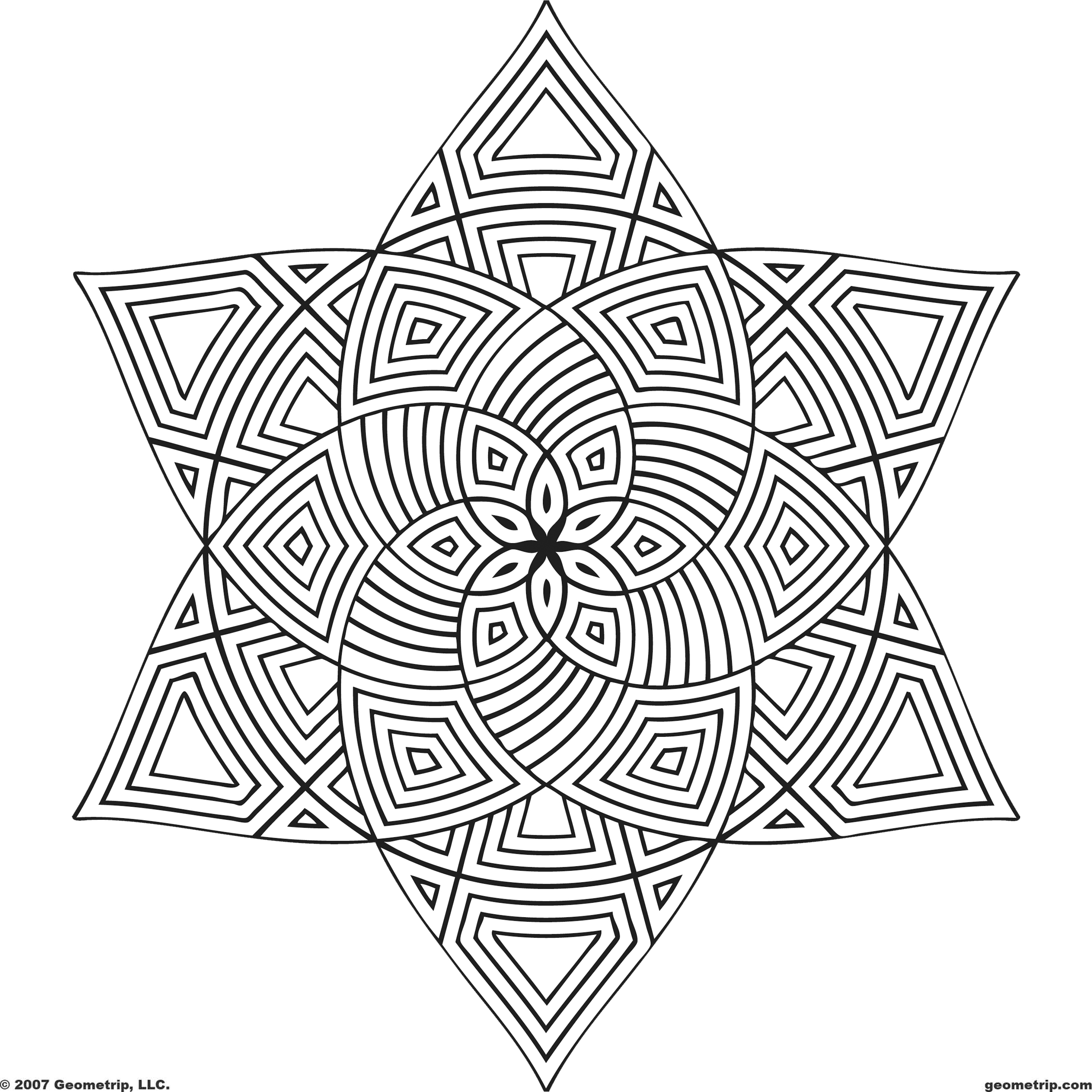 Geometric design coloring pages to download and print for free