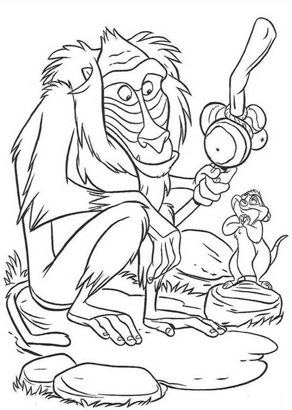 coloring baboon cartoon monkey