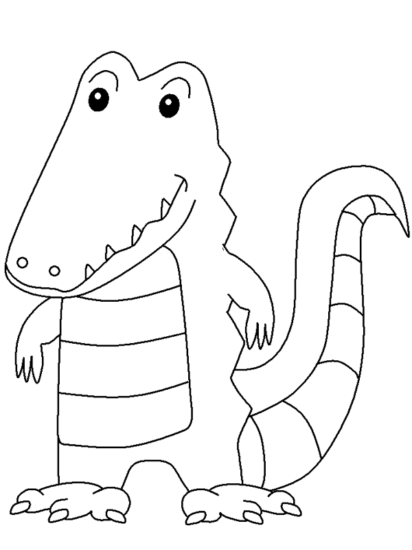 Crocodile coloring pages to download and print for free