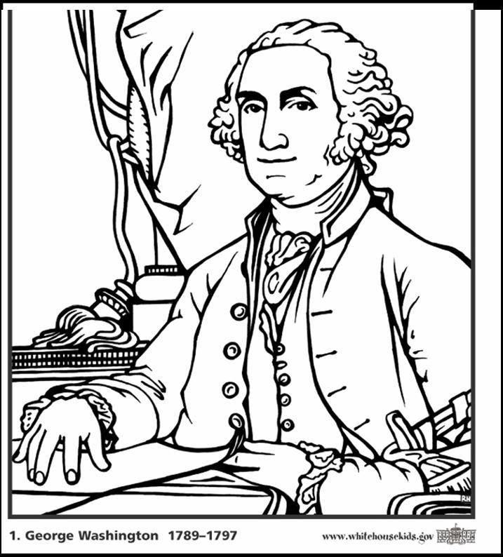 President george washington coloring pages download and