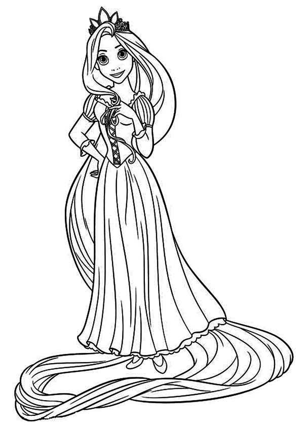 317 Cartoon Free Tangled Coloring Pages for Kindergarten