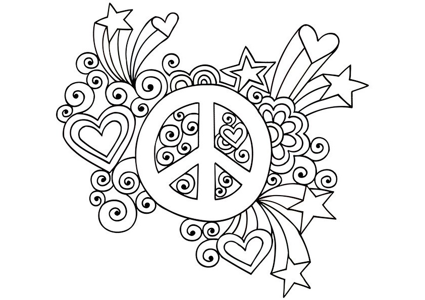 Cute Peace Coloring Pages