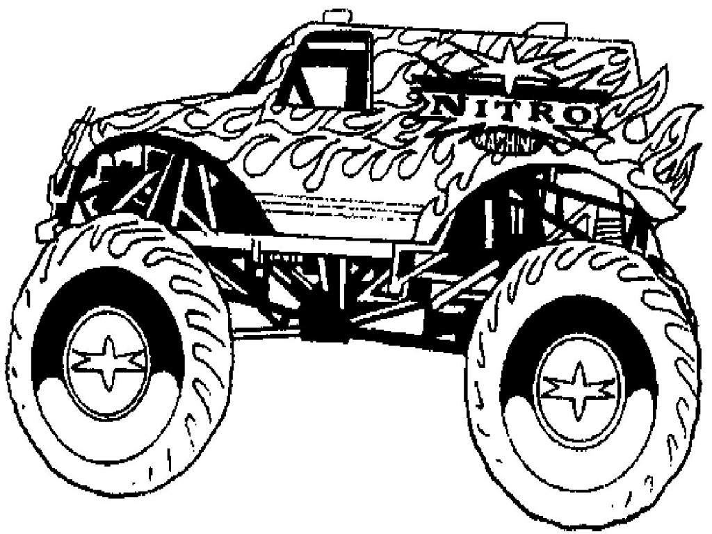 Monster truck coloring pages to download and print for free