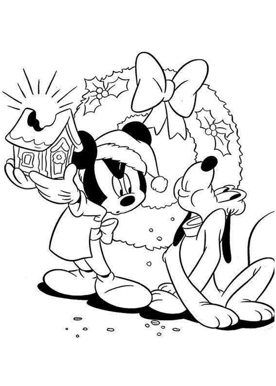 Mickey mouse christmas coloring pages to download and print for free
