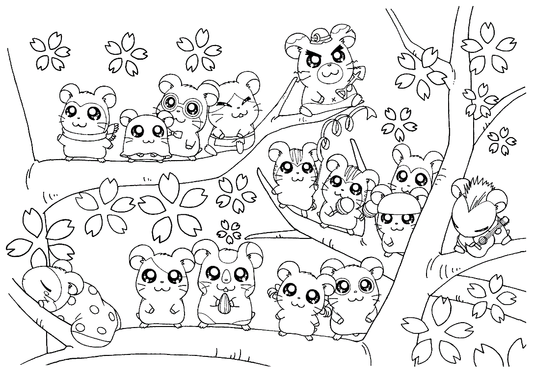 Hamster coloring pages to download and print for free