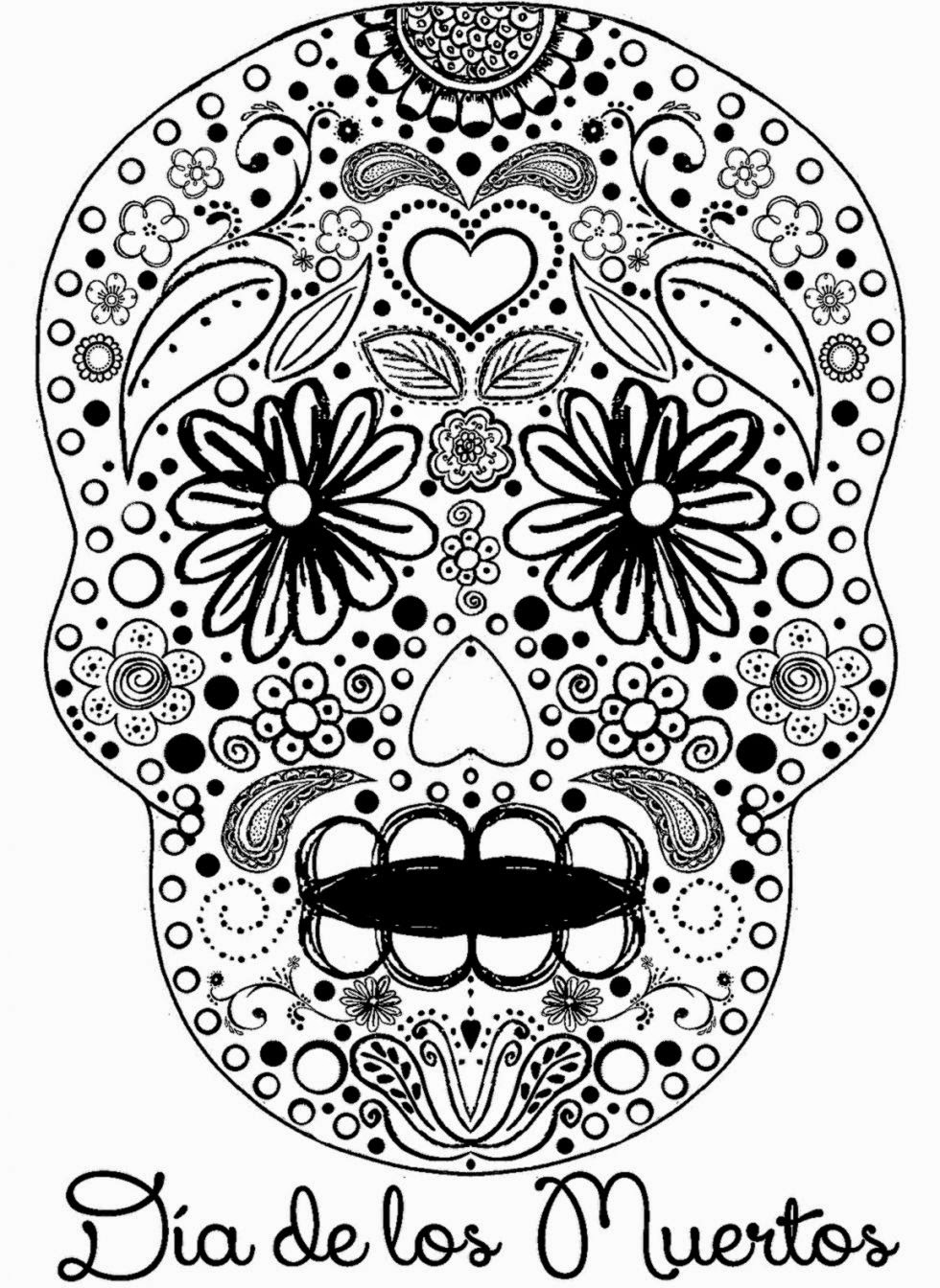 33+ day of the dead advanced coloring book Coloring skull adults adult