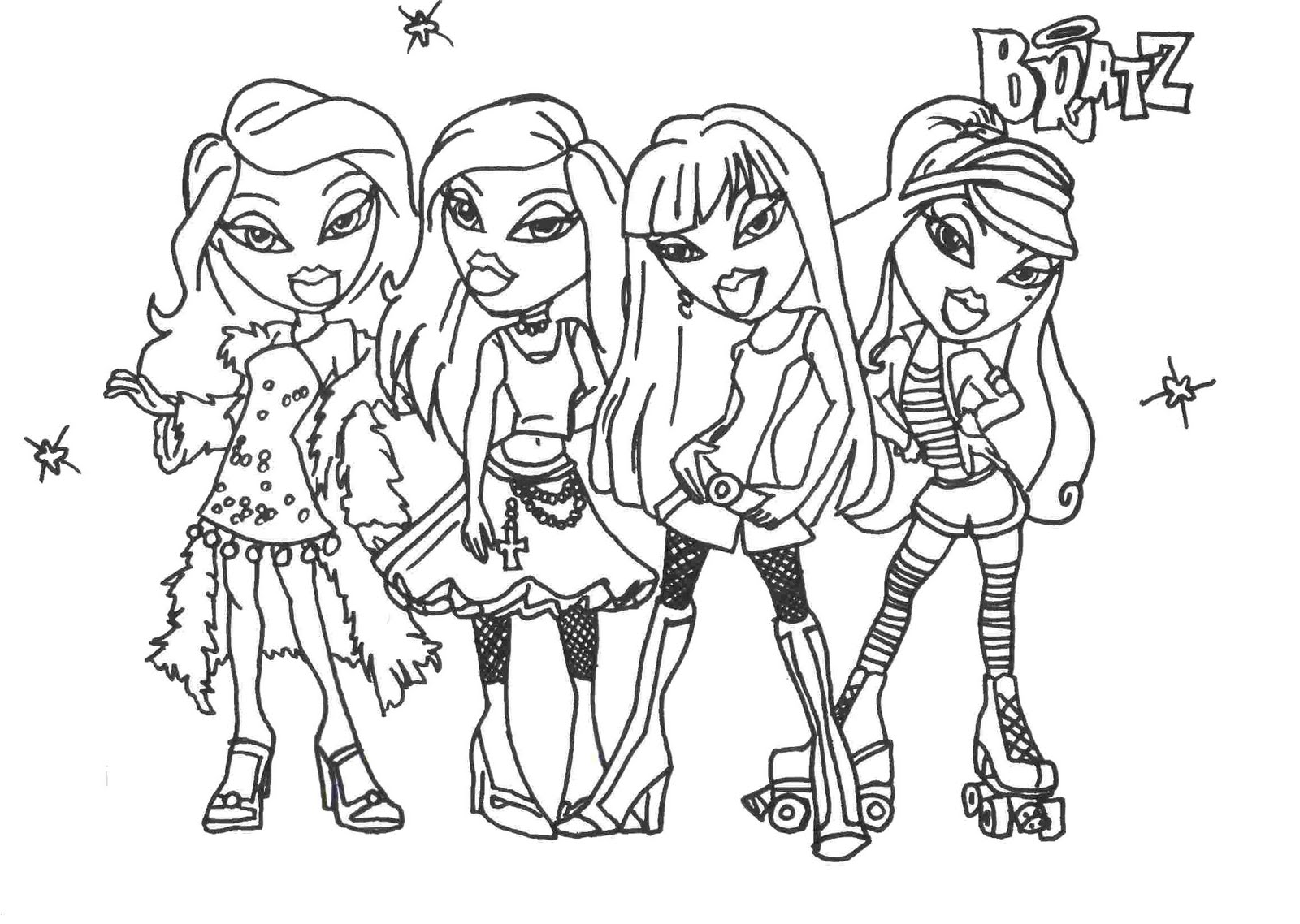 Bratz coloring pages to download and print for free