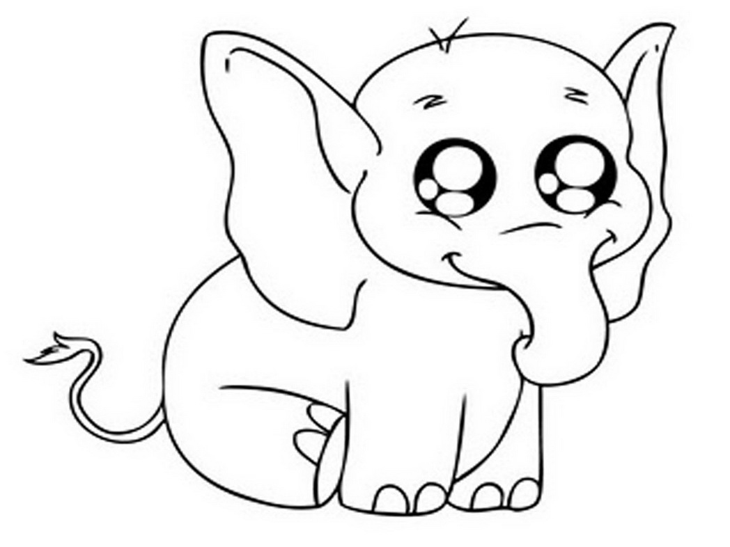 Baby elephant coloring pages to download and print for free