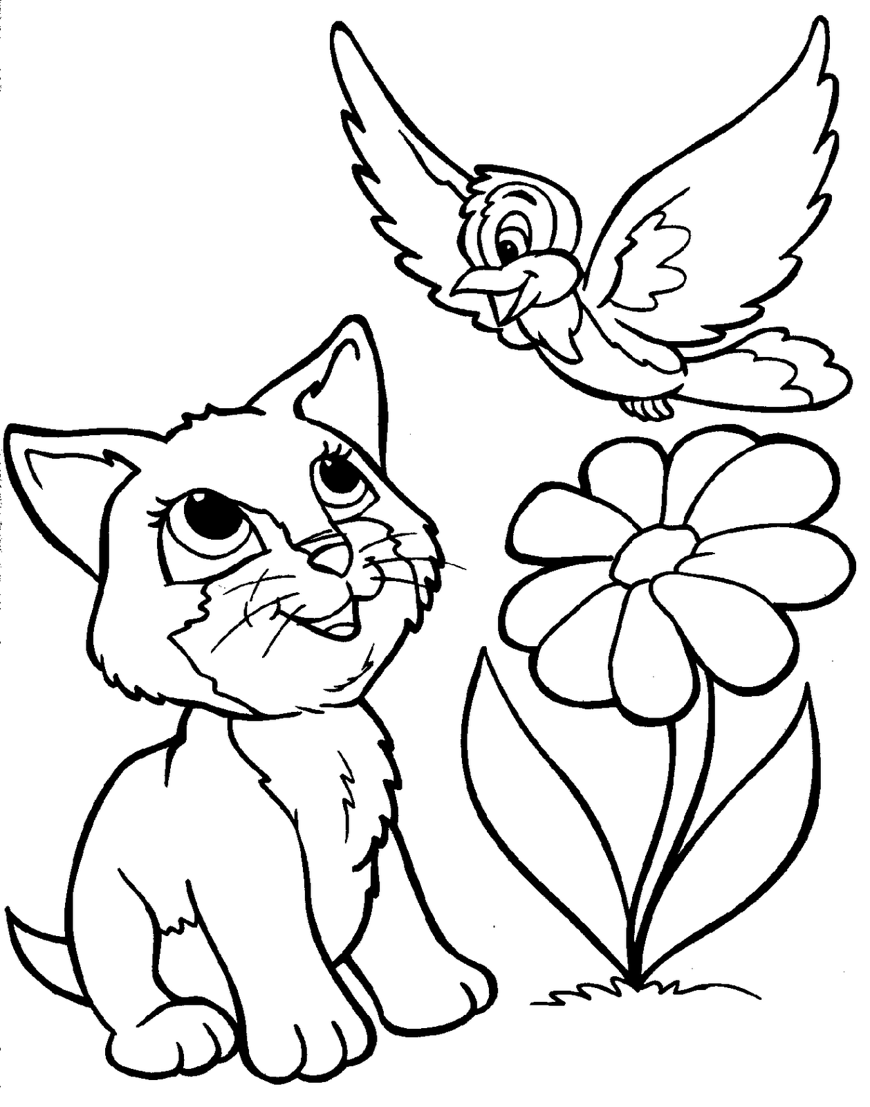 Coloring page of a cartoon animal