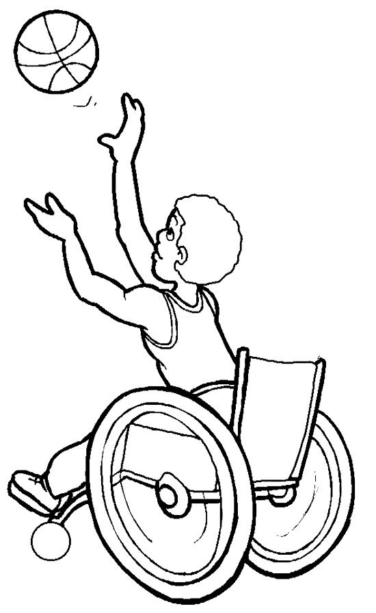coloring basketball playing wheelchair clipart disabilities disability printable sports physical boy colouring disabled athlete cartoon activity children athletes da cliparts