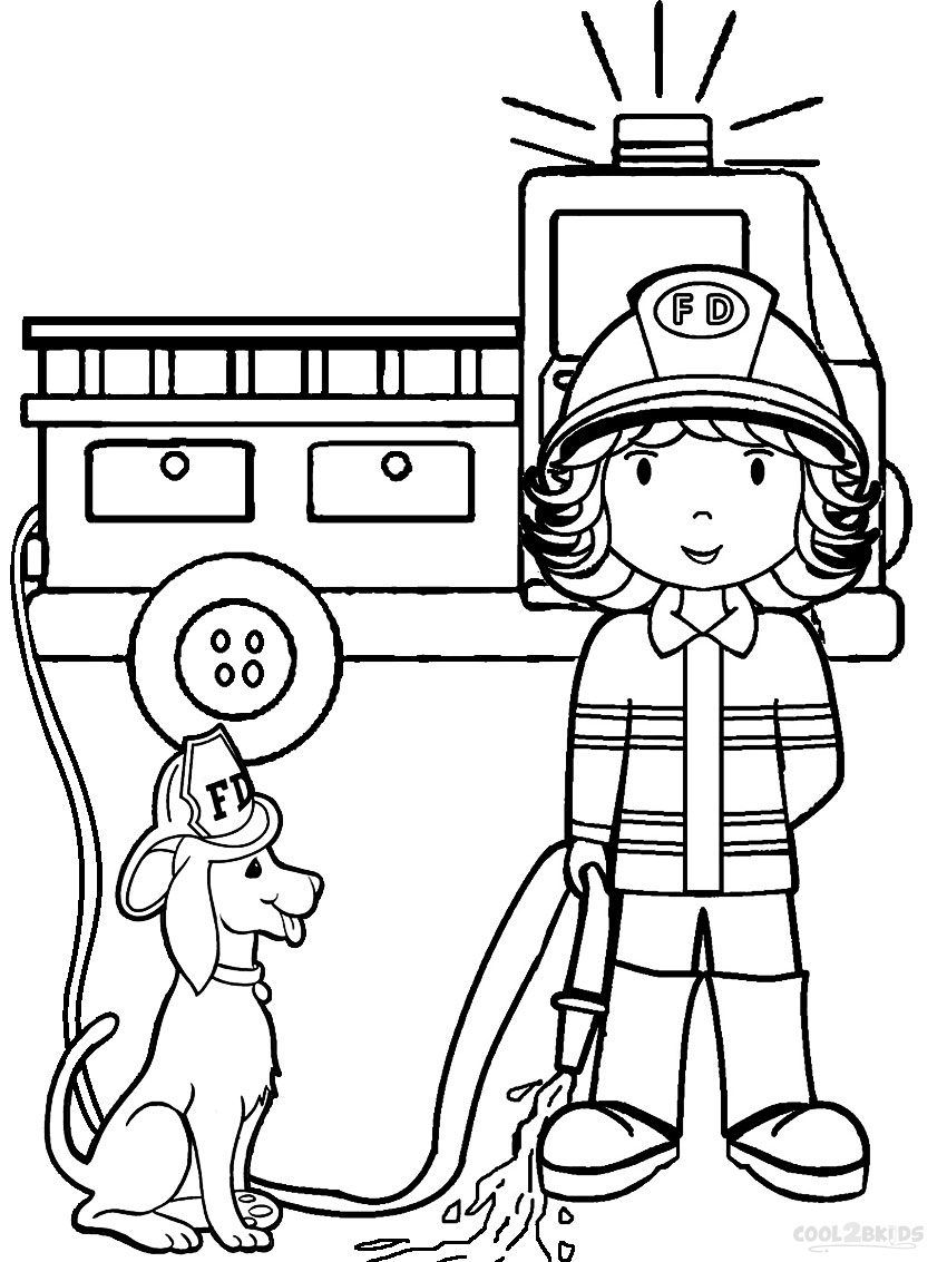Fireman coloring pages to download and print for free