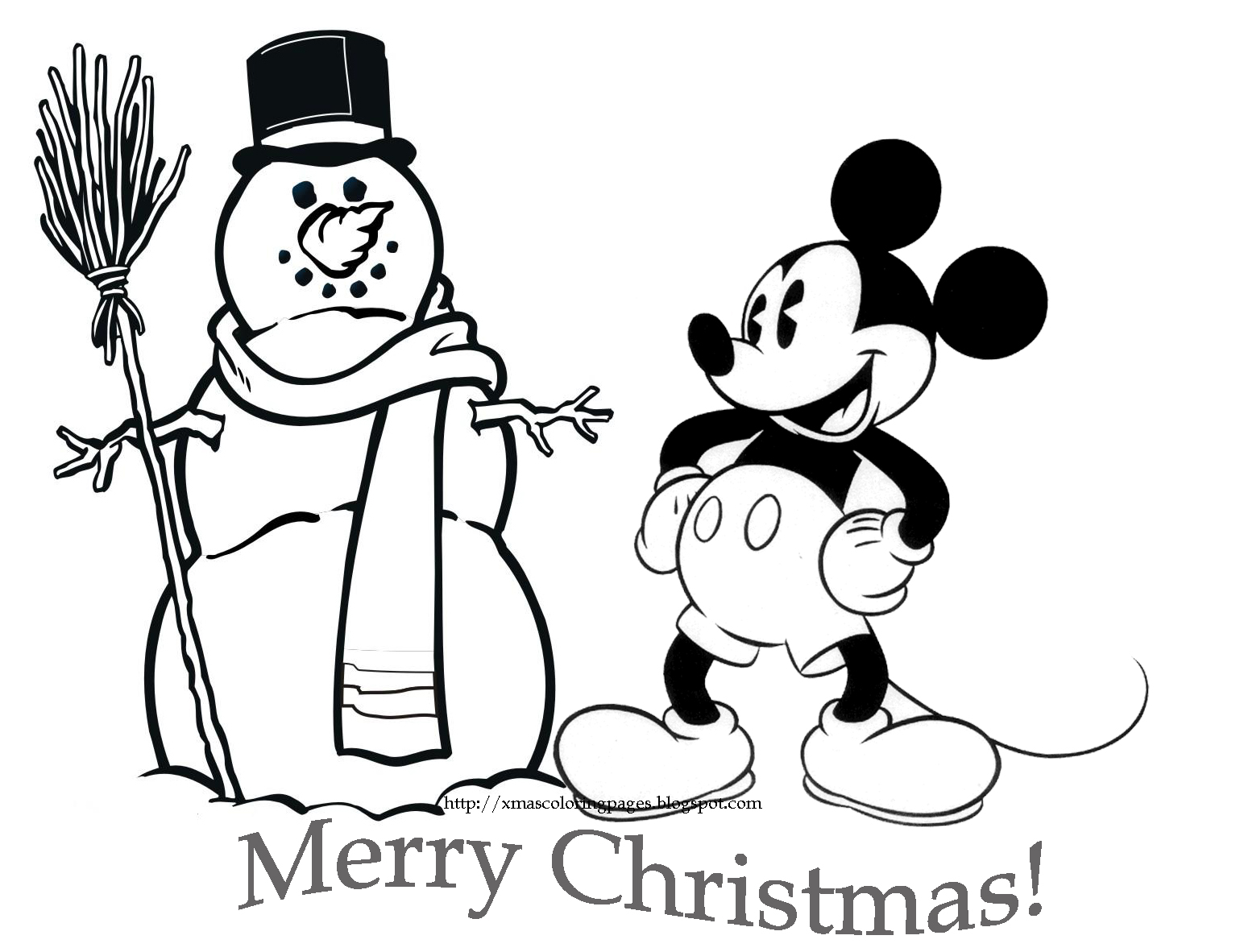 Mickey mouse christmas coloring pages to download and