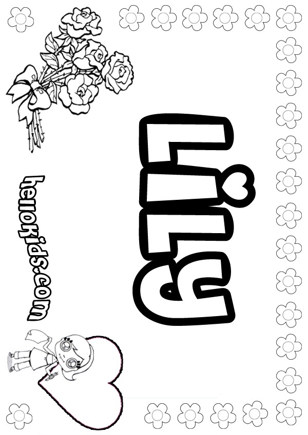 lily coloring name grease drawing colouring printable tiger names letter water pad getcolorings flower ide getdrawings hellokids bullying