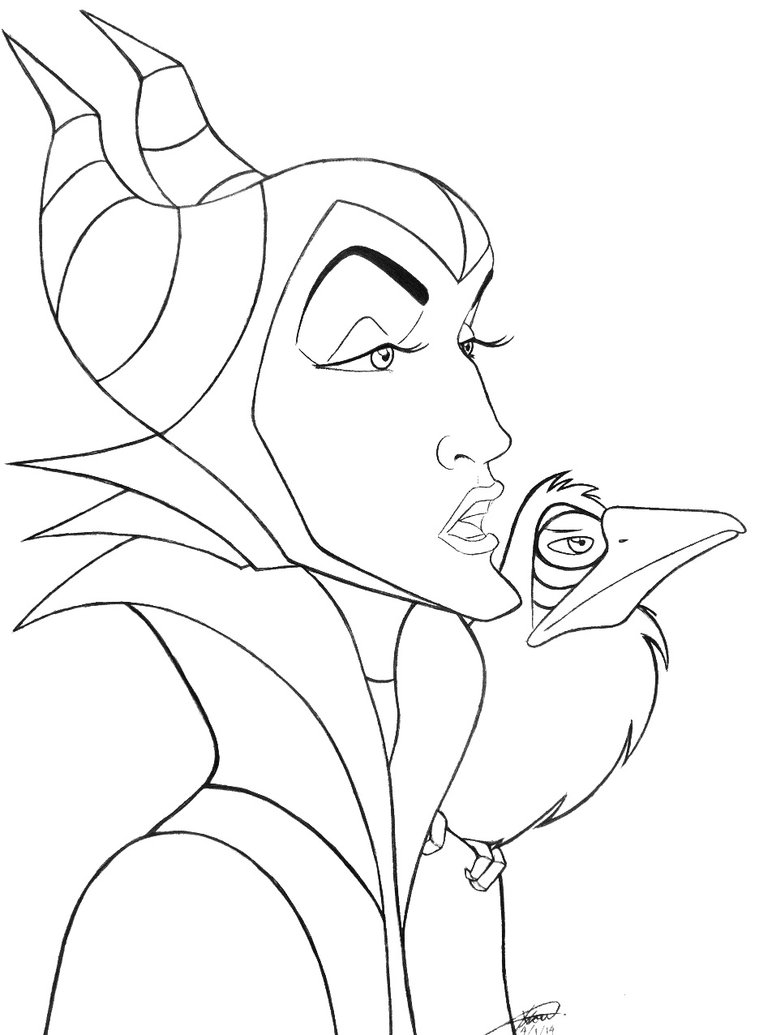 Maleficent coloring pages to download and print for free