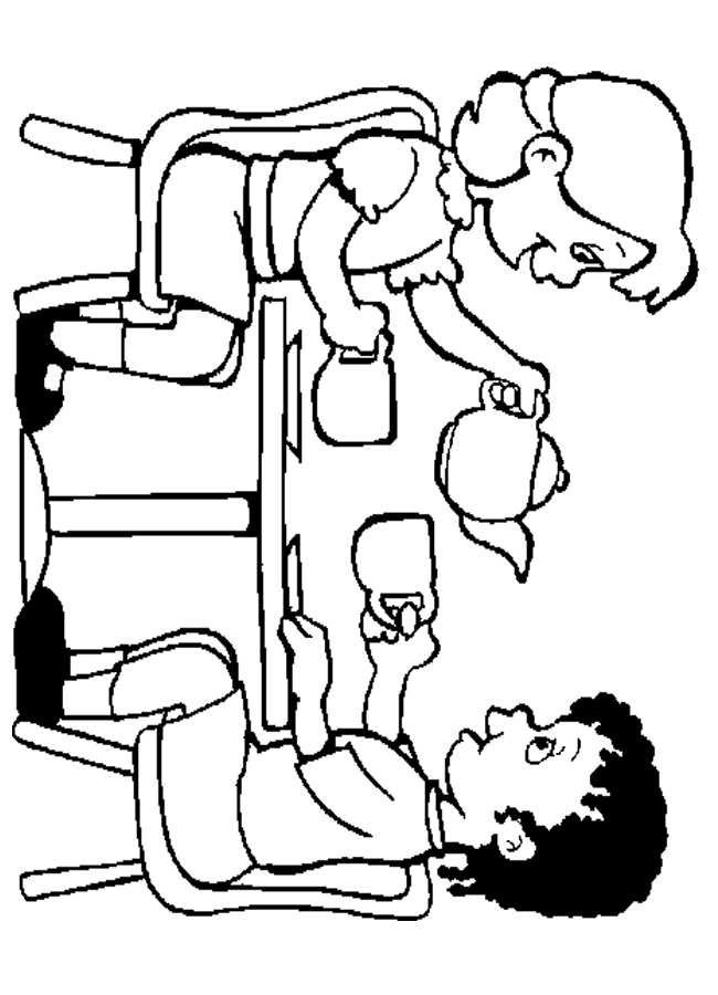 tea party coloring pages free - photo #4