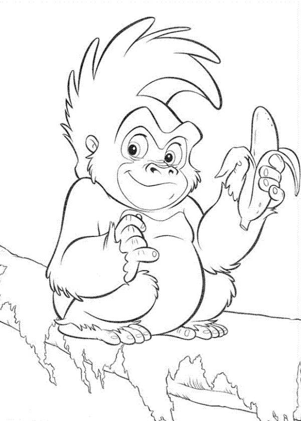 Gorilla coloring pages to download and print for free