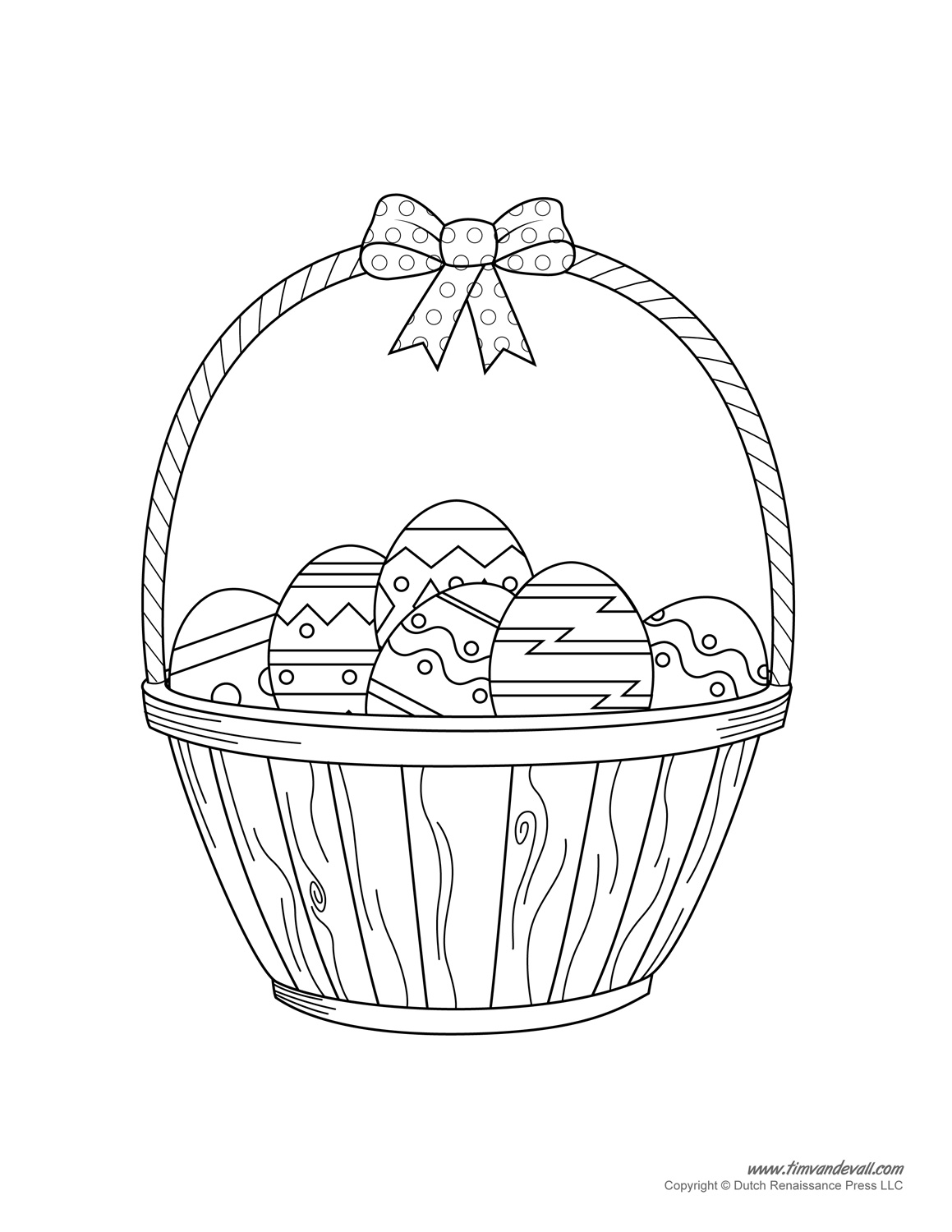 Easter basket coloring pages to download and print for free