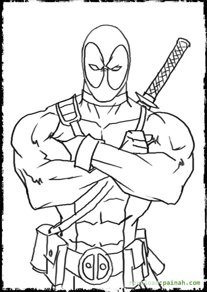 Deadpool coloring pages to download and print for free