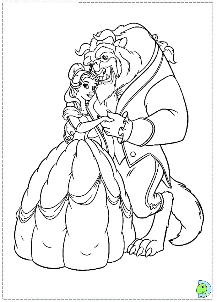 Beauty and the beast coloring pages to download and print for free