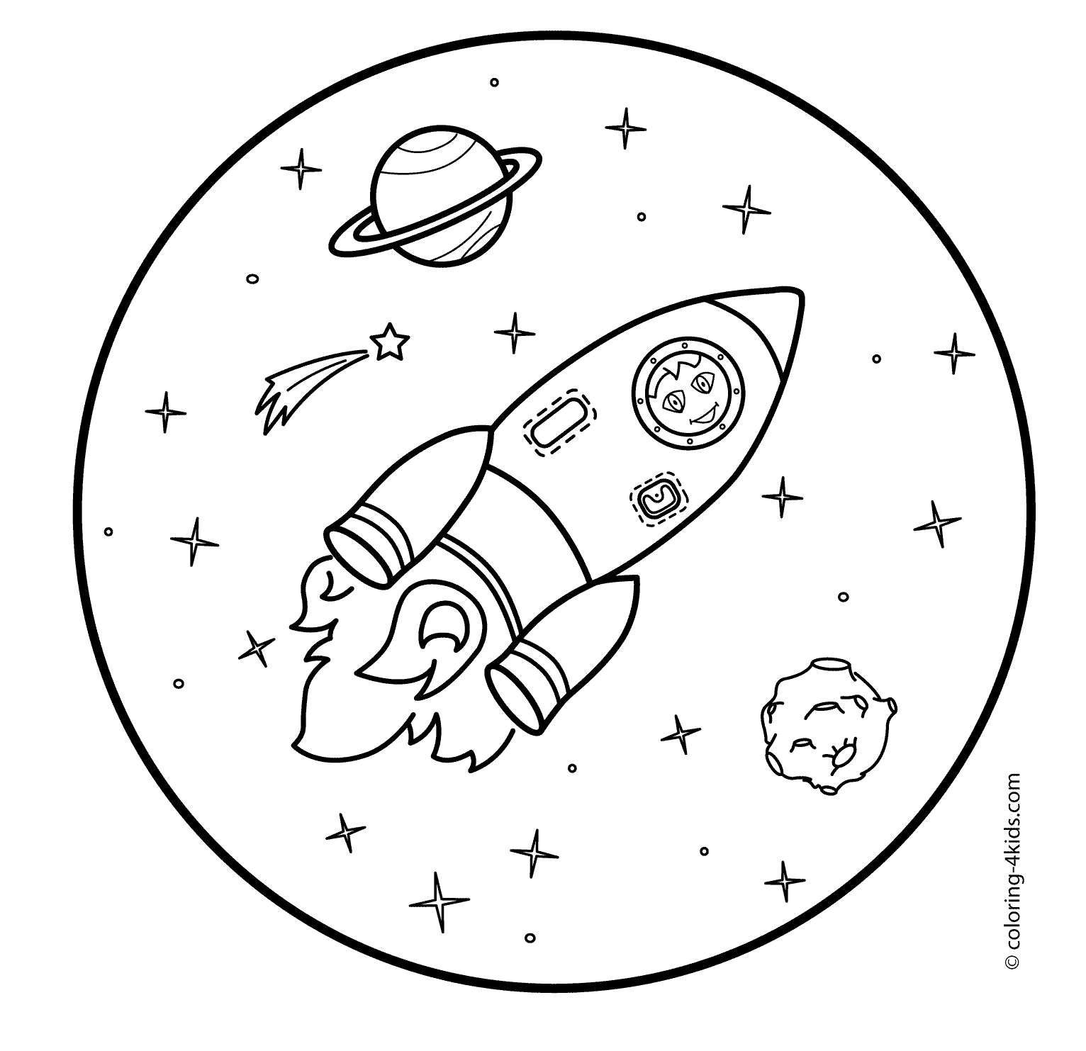 Space coloring pages to download and print for free