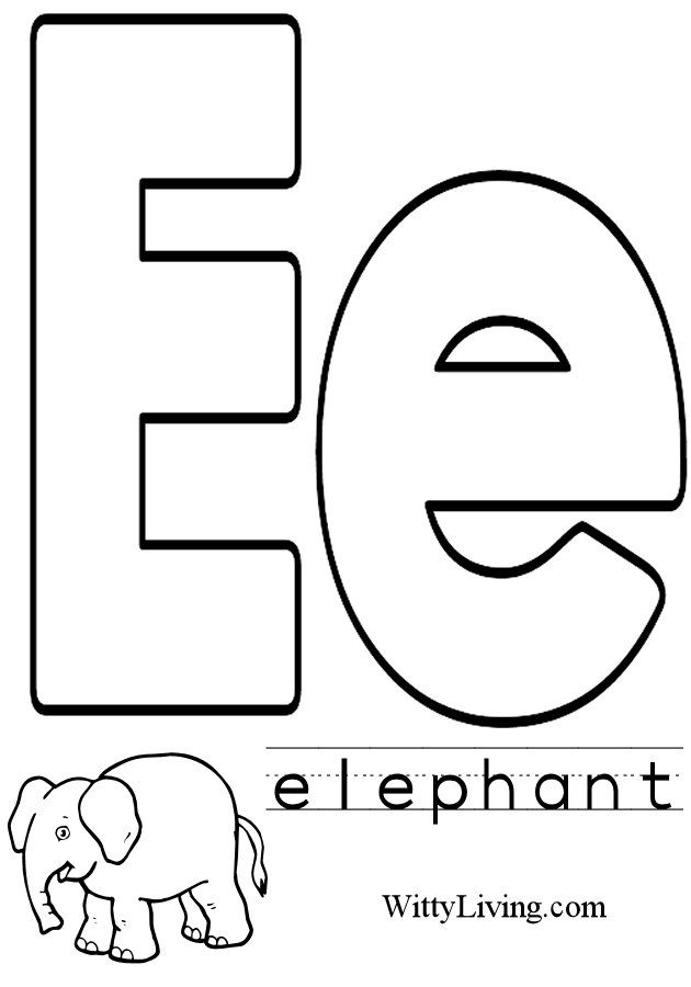 Lowercase e coloring pages download and print for free