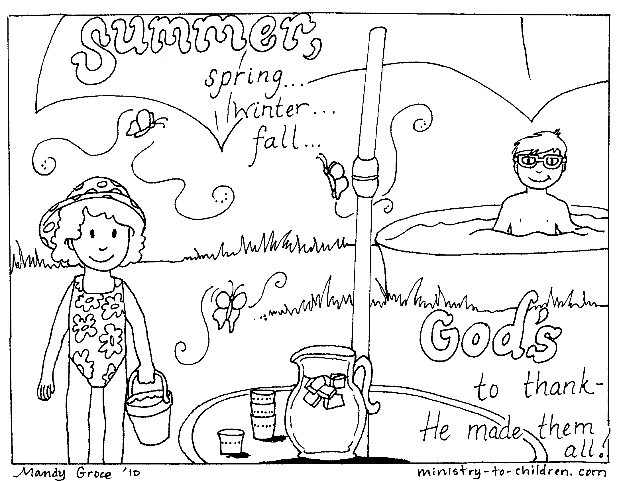 Family fun summer coloring pages download and print for free