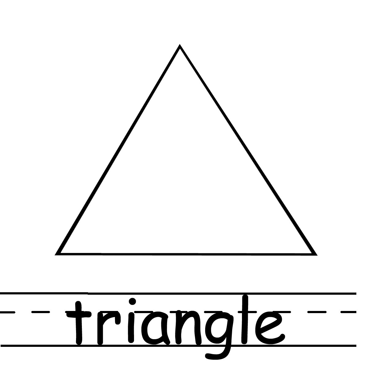 New Triangle Coloring Page with simple drawing