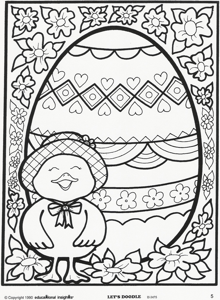 Coloring Pages For Easter Easter coloring egg pages basket printable