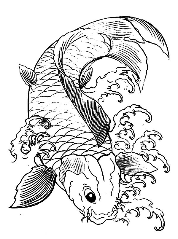 koi coloring fish japanese drawing adults printable colouring japan template coloringtop psychedelic title node templates ancient popular