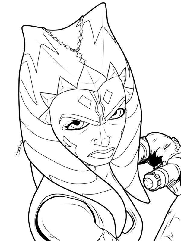 Ahsoka coloring pages download and print for free