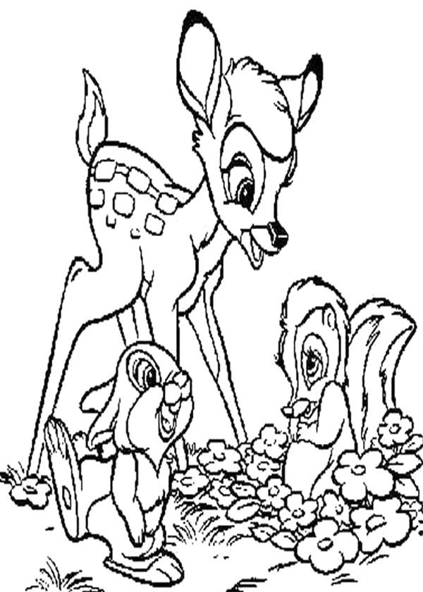 Bambi and friends coloring pages download and print for free