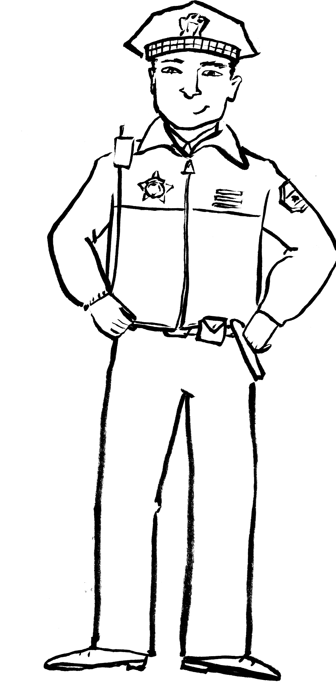 policeman hat coloring pages