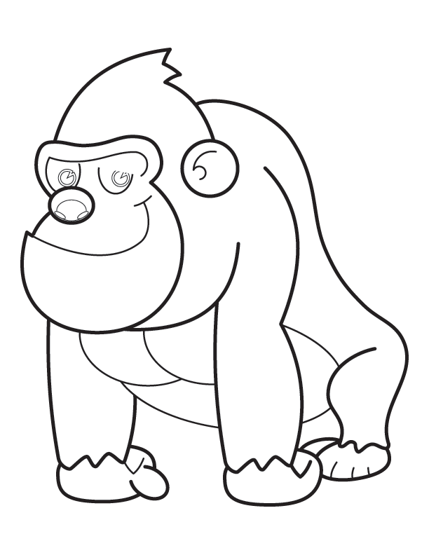 Gorilla coloring pages to download and print for free