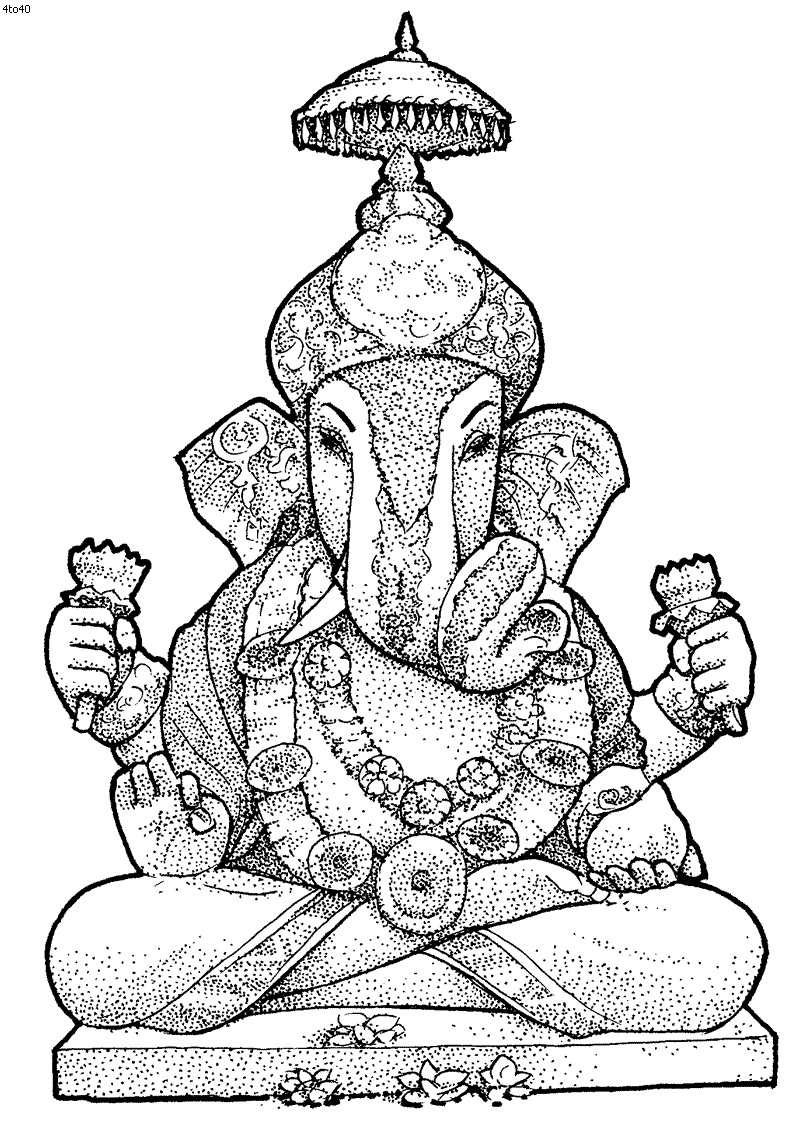  Lord Ganesha Coloring Pages for Adult