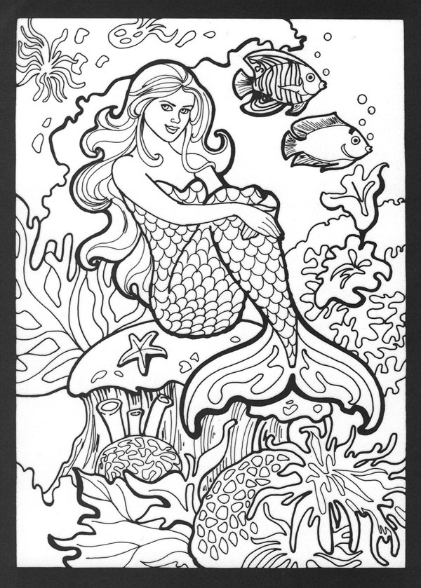 Mermaid coloring pages to download and print for free