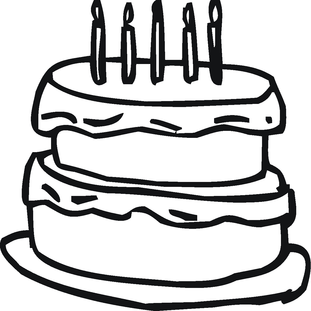 Birthday cake coloring pages to download and print for free