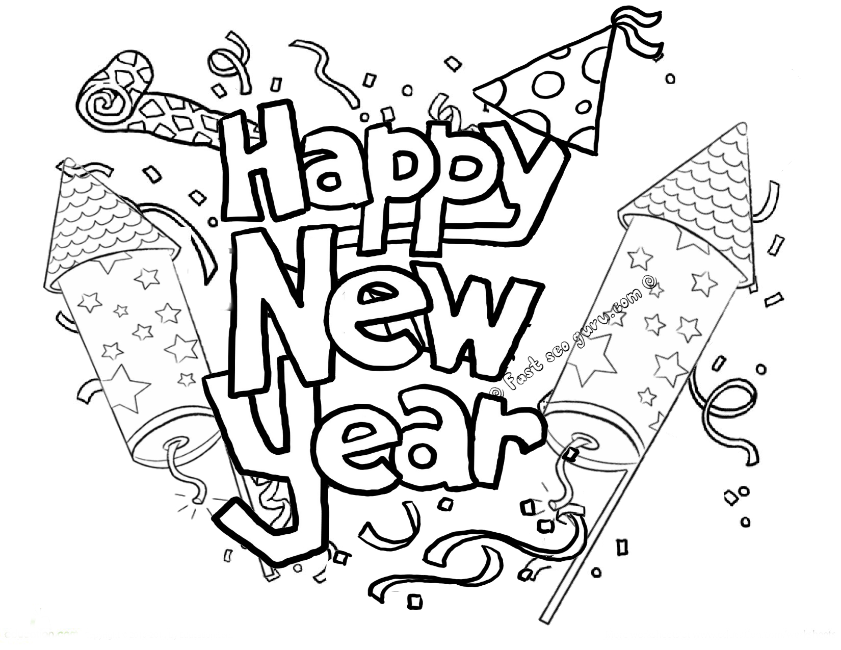 13 best printable new year 2024 coloring pages happy new year