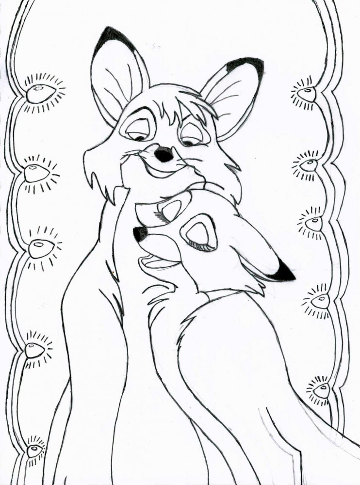 Fox and the hound coloring pages to download and print for