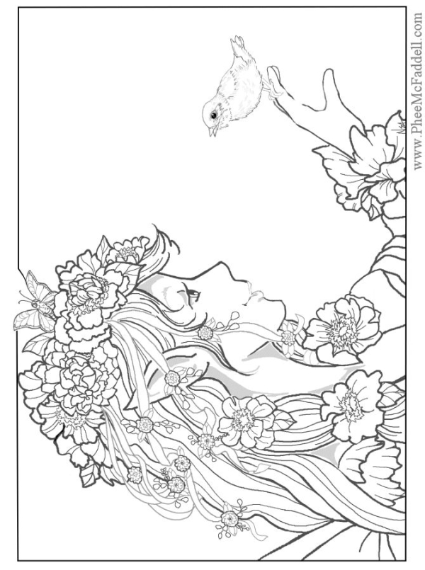 Fairy coloring pages for adults to download and print for free